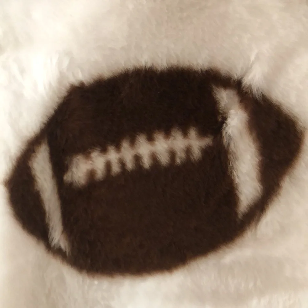 Extra Soft Faux Fur Throw with Football Design